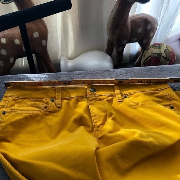 ANN Taylor Loft Mustard Yellow Corduroy Long Pants Modern Straight 30/10  #p1014 - Picture 6 of 8